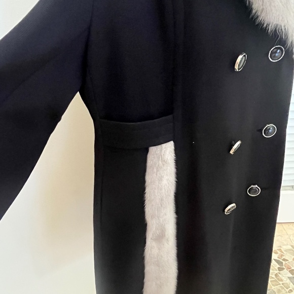 Vintage Large Kapmoor Wool Mink Black Coat Size L - Picture 8 of 15